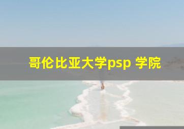 哥伦比亚大学psp 学院